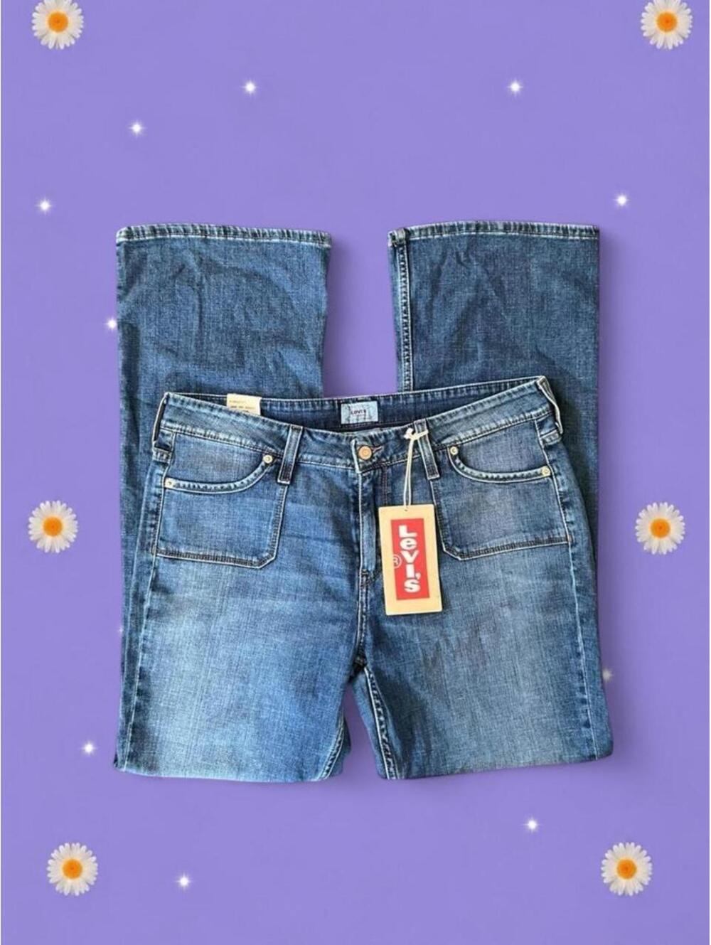 Vintage Y2K McBling Levi's 545 Low Rise Bootcut Jeans Size 14 NWT